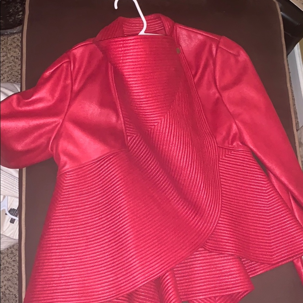 Faux Leather Peplum Jacket